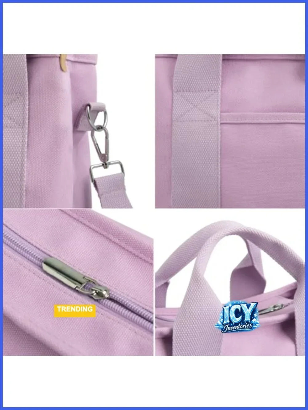 Canvas Mini Crossbody Tote Bag with Pockets for Women